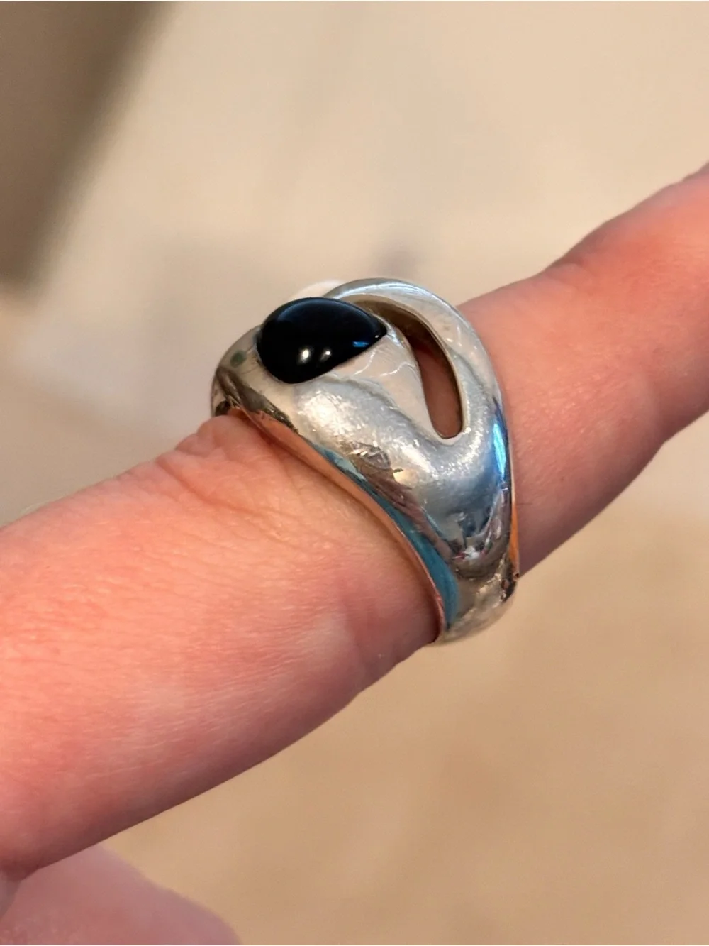 Designer Vintage 925 Italian Sterling Silver Two-Stone Dome Ring- Size 7